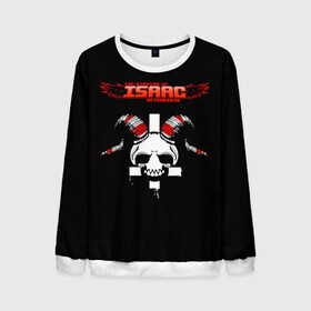 Мужской свитшот 3D с принтом The Binding of Isaac, Skull  в городе Новоалтайск, 100% полиэстер с мягким внутренним слоем | круглый вырез горловины, мягкая резинка на манжетах и поясе, свободная посадка по фигуре | skull | the binding of isaac | айзек | аркады | жертвоприношение айзека | жертвоприношение исаака | исаак | крест | логотипы игр | монстры | персонажи игр | череп