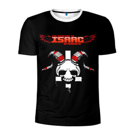 Мужская футболка 3D спортивная с принтом The Binding of Isaac, Skull  в городе Новоалтайск, 100% полиэстер с улучшенными характеристиками | приталенный силуэт, круглая горловина, широкие плечи, сужается к линии бедра | skull | the binding of isaac | айзек | аркады | жертвоприношение айзека | жертвоприношение исаака | исаак | крест | логотипы игр | монстры | персонажи игр | череп