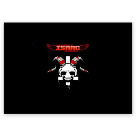 Поздравительная открытка с принтом The Binding of Isaac, Skull  в городе Новоалтайск, 100% бумага | плотность бумаги 280 г/м2, матовая, на обратной стороне линовка и место для марки
 | skull | the binding of isaac | айзек | аркады | жертвоприношение айзека | жертвоприношение исаака | исаак | крест | логотипы игр | монстры | персонажи игр | череп