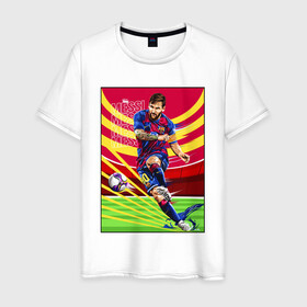 Мужская футболка хлопок с принтом ЛИОНЕЛЬ МЕССИ / LIONEL MESSI в городе Новоалтайск, 100% хлопок | прямой крой, круглый вырез горловины, длина до линии бедер, слегка спущенное плечо. | argentina | barcelona | football | lionel andrs messi | sport | uefa | аргентина | барселона | лионель месси | спорт | уефа. | футбол