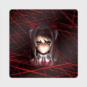 Магнит виниловый Квадрат с принтом Literature Club Моника в городе Новоалтайск, полимерный материал с магнитным слоем | размер 9*9 см, закругленные углы | Тематика изображения на принте: anime | doki doki literature club | monika | natsuki | sayori | yuri | аниме | доки доки | доки доки литературный клуб | моника | нацуки | саёри | юри