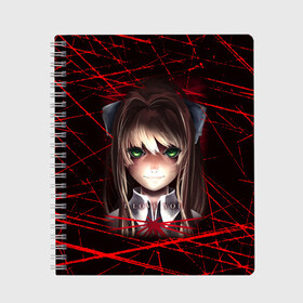 Тетрадь с принтом Literature Club Моника в городе Новоалтайск, 100% бумага | 48 листов, плотность листов — 60 г/м2, плотность картонной обложки — 250 г/м2. Листы скреплены сбоку удобной пружинной спиралью. Уголки страниц и обложки скругленные. Цвет линий — светло-серый
 | Тематика изображения на принте: anime | doki doki literature club | monika | natsuki | sayori | yuri | аниме | доки доки | доки доки литературный клуб | моника | нацуки | саёри | юри