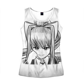 Женская майка 3D с принтом Doki Doki Literature Club в городе Новоалтайск, 100% полиэстер | круглая горловина, прямой силуэт, длина до линии бедра | anime | doki doki literature club | monika | natsuki | sayori | yuri | аниме | доки доки | доки доки литературный клуб | моника | нацуки | саёри | юри