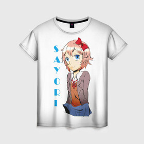 Женская футболка 3D с принтом Doki Doki SAYORI в городе Новоалтайск, 100% полиэфир ( синтетическое хлопкоподобное полотно) | прямой крой, круглый вырез горловины, длина до линии бедер | anime | doki doki literature club | monika | natsuki | sayori | yuri | аниме | доки доки | доки доки литературный клуб | моника | нацуки | саёри | юри