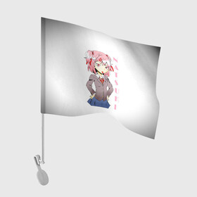 Флаг для автомобиля с принтом Doki Doki NATSUKI в городе Новоалтайск, 100% полиэстер | Размер: 30*21 см | anime | doki doki literature club | monika | natsuki | sayori | yuri | аниме | доки доки | доки доки литературный клуб | моника | нацуки | саёри | юри
