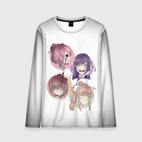Мужской лонгслив 3D с принтом Doki Doki Literature Club в городе Новоалтайск, 100% полиэстер | длинные рукава, круглый вырез горловины, полуприлегающий силуэт | anime | doki doki literature club | monika | natsuki | sayori | yuri | аниме | доки доки | доки доки литературный клуб | моника | нацуки | саёри | юри