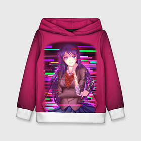 Детская толстовка 3D с принтом Literature Club Юри (Yuri) в городе Новоалтайск, 100% полиэстер | двухслойный капюшон со шнурком для регулировки, мягкие манжеты на рукавах и по низу толстовки, спереди карман-кенгуру с мягким внутренним слоем | anime | doki doki literature club | monika | natsuki | sayori | yuri | аниме | доки доки | доки доки литературный клуб | моника | нацуки | саёри | юри