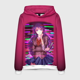 Мужская толстовка 3D с принтом Literature Club Юри (Yuri) в городе Новоалтайск, 100% полиэстер | двухслойный капюшон со шнурком для регулировки, мягкие манжеты на рукавах и по низу толстовки, спереди карман-кенгуру с мягким внутренним слоем. | anime | doki doki literature club | monika | natsuki | sayori | yuri | аниме | доки доки | доки доки литературный клуб | моника | нацуки | саёри | юри