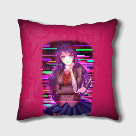 Подушка 3D с принтом Literature Club Юри (Yuri) в городе Новоалтайск, наволочка – 100% полиэстер, наполнитель – холлофайбер (легкий наполнитель, не вызывает аллергию). | состоит из подушки и наволочки. Наволочка на молнии, легко снимается для стирки | anime | doki doki literature club | monika | natsuki | sayori | yuri | аниме | доки доки | доки доки литературный клуб | моника | нацуки | саёри | юри