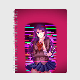 Тетрадь с принтом Literature Club Юри (Yuri) в городе Новоалтайск, 100% бумага | 48 листов, плотность листов — 60 г/м2, плотность картонной обложки — 250 г/м2. Листы скреплены сбоку удобной пружинной спиралью. Уголки страниц и обложки скругленные. Цвет линий — светло-серый
 | Тематика изображения на принте: anime | doki doki literature club | monika | natsuki | sayori | yuri | аниме | доки доки | доки доки литературный клуб | моника | нацуки | саёри | юри