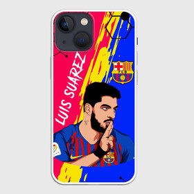 Чехол для iPhone 13 mini с принтом ЛУИС СУАРЕС   БАРСЕЛОНА в городе Новоалтайск,  |  | barcelona | football | luis suarez | sport | uefa | барселона | луис суарес | спорт | уефа. | футбол