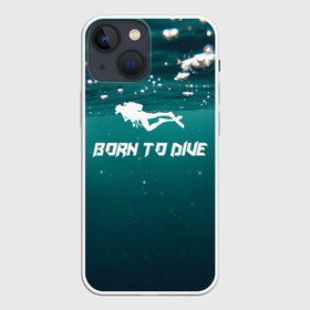 Чехол для iPhone 13 mini с принтом дайвинг в городе Новоалтайск,  |  | аквалангист | глубина | дайвинг | море | ныряние | океан | плавание | скафандр