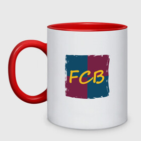Кружка двухцветная с принтом FC Barcelona в городе Новоалтайск, керамика | объем — 330 мл, диаметр — 80 мм. Цветная ручка и кайма сверху, в некоторых цветах — вся внутренняя часть | Тематика изображения на принте: argentina | barca | barcelona | football | lionel | messi | spain | sport | аргентина | барса | барселона | гол | золотой мяч | игрок | испания | камп ноу | лионель | месси | мяч | спорт | тренер | футбол | чемпион |