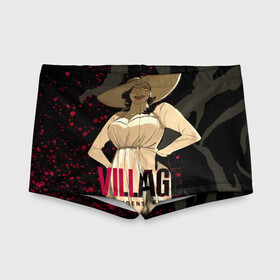 Детские купальные плавки 3D с принтом Resident Evil Village Blood в городе Новоалтайск, Полиэстер 85%, Спандекс 15% | Слитный крой, подклад по переду изделия, узкие бретели | Тематика изображения на принте: 8 | blood | dimitresku | games | horror | new | resident evil | umbrella | vampire | village | вампир | деревня | димитреску | игра | кровь | лого | надпись | обитель зла | резидент | хоррор | щупальца | эвил