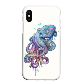 Чехол для iPhone XS Max матовый с принтом Осьминог яркий в городе Новоалтайск, Силикон | Область печати: задняя сторона чехла, без боковых панелей | морские животные | морские обитатели | осьминог | осьминог яркий