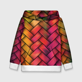 Детская толстовка 3D с принтом Colorful weave в городе Новоалтайск, 100% полиэстер | двухслойный капюшон со шнурком для регулировки, мягкие манжеты на рукавах и по низу толстовки, спереди карман-кенгуру с мягким внутренним слоем | colorful | texture | twist | weave | красочный | плетенка | текстура