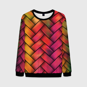Мужской свитшот 3D с принтом Colorful weave в городе Новоалтайск, 100% полиэстер с мягким внутренним слоем | круглый вырез горловины, мягкая резинка на манжетах и поясе, свободная посадка по фигуре | colorful | texture | twist | weave | красочный | плетенка | текстура