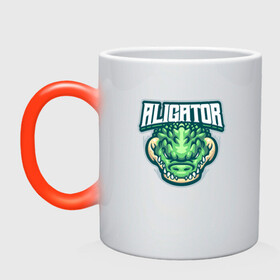 Кружка хамелеон с принтом Aligator в городе Новоалтайск, керамика | меняет цвет при нагревании, емкость 330 мл | alligator | crocodile | reptile | аллигатор | крокодил