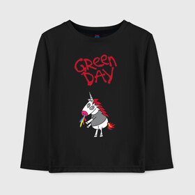 Детский лонгслив хлопок с принтом Green Day Unicorn в городе Новоалтайск, 100% хлопок | круглый вырез горловины, полуприлегающий силуэт, длина до линии бедер | billie joe armstrong | green day | punk | rock | unicorn | билли джо | грин дей | панк | рок