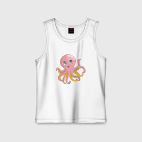 Детская майка хлопок с принтом Осьминожка в городе Новоалтайск,  |  | cute | octopus | милый | осьминог | осьминожка | тентакли