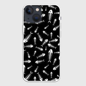 Чехол для iPhone 13 mini с принтом Скелеты рыб в городе Новоалтайск,  |  | fish | кости | паттерн | рыба | рыбы | с скелетом рыбы | скелет