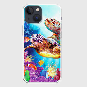 Чехол для iPhone 13 mini с принтом Морские черепахи в городе Новоалтайск,  |  | коралловые | море | морские | океан | подводный мир | рифы | рыбки | рыбы | черепахи