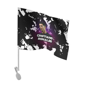 Флаг для автомобиля с принтом Cristiano Ronaldo в городе Новоалтайск, 100% полиэстер | Размер: 30*21 см | cristiano | cristiano ronaldo | ronaldo | криштиану роналду | криштиану роналду душ сантуш авейру | португалия | ювентус