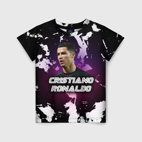 Детская футболка 3D с принтом Cristiano Ronaldo в городе Новоалтайск, 100% гипоаллергенный полиэфир | прямой крой, круглый вырез горловины, длина до линии бедер, чуть спущенное плечо, ткань немного тянется | Тематика изображения на принте: cristiano | cristiano ronaldo | ronaldo | криштиану роналду | криштиану роналду душ сантуш авейру | португалия | ювентус