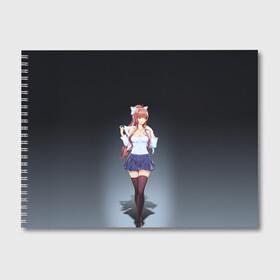 Альбом для рисования с принтом Doki Doki Literature Club | Monika (Z) в городе Новоалтайск, 100% бумага
 | матовая бумага, плотность 200 мг. | Тематика изображения на принте: doki doki | doki doki literature club | monika | natsuki | sayori | team salvato | yuri | доки | доки доки | литературный клуб | моника | нацуки | саёри | тук тук | юри