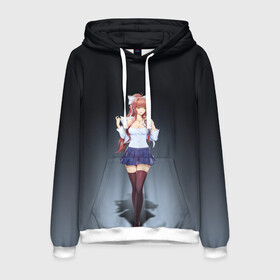 Мужская толстовка 3D с принтом Doki Doki Literature Club Monika (Z) в городе Новоалтайск, 100% полиэстер | двухслойный капюшон со шнурком для регулировки, мягкие манжеты на рукавах и по низу толстовки, спереди карман-кенгуру с мягким внутренним слоем. | doki doki | doki doki literature club | monika | natsuki | sayori | team salvato | yuri | доки | доки доки | литературный клуб | моника | нацуки | саёри | тук тук | юри
