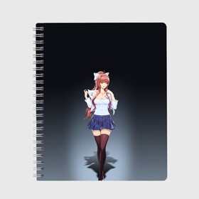 Тетрадь с принтом Doki Doki Literature Club Monika (Z) в городе Новоалтайск, 100% бумага | 48 листов, плотность листов — 60 г/м2, плотность картонной обложки — 250 г/м2. Листы скреплены сбоку удобной пружинной спиралью. Уголки страниц и обложки скругленные. Цвет линий — светло-серый
 | Тематика изображения на принте: doki doki | doki doki literature club | monika | natsuki | sayori | team salvato | yuri | доки | доки доки | литературный клуб | моника | нацуки | саёри | тук тук | юри