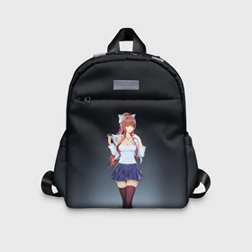 Детский рюкзак 3D с принтом Doki Doki Literature Club | Monika (Z) в городе Новоалтайск, 100% полиэстер | лямки с регулируемой длиной, сверху петелька, чтобы рюкзак можно было повесить на вешалку. Основное отделение закрывается на молнию, как и внешний карман. Внутри дополнительный карман. По бокам два дополнительных кармашка | doki doki | doki doki literature club | monika | natsuki | sayori | team salvato | yuri | доки | доки доки | литературный клуб | моника | нацуки | саёри | тук тук | юри