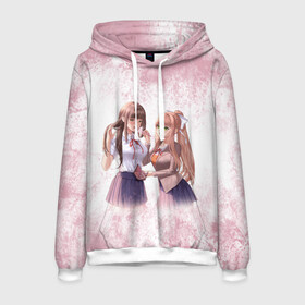 Мужская толстовка 3D с принтом Doki Doki Literature Club Monika и Yuri (Z) в городе Новоалтайск, 100% полиэстер | двухслойный капюшон со шнурком для регулировки, мягкие манжеты на рукавах и по низу толстовки, спереди карман-кенгуру с мягким внутренним слоем. | doki doki | doki doki literature club | monika | natsuki | sayori | team salvato | yuri | доки | доки доки | литературный клуб | моника | нацуки | саёри | юри