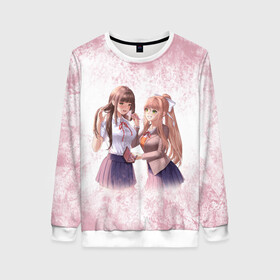 Женский свитшот 3D с принтом Doki Doki Literature Club Monika и Yuri (Z) в городе Новоалтайск, 100% полиэстер с мягким внутренним слоем | круглый вырез горловины, мягкая резинка на манжетах и поясе, свободная посадка по фигуре | doki doki | doki doki literature club | monika | natsuki | sayori | team salvato | yuri | доки | доки доки | литературный клуб | моника | нацуки | саёри | юри