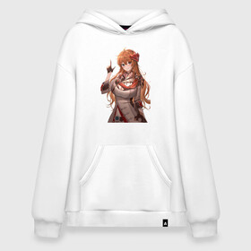 Худи SuperOversize хлопок с принтом Tartaglia - girl art в городе Новоалтайск, 70% хлопок, 30% полиэстер, мягкий начес внутри | карман-кенгуру, эластичная резинка на манжетах и по нижней кромке, двухслойный капюшон
 | art | fanart | game | genshin | impact | tartaglia | тарталья