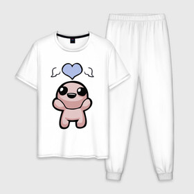 Мужская пижама хлопок с принтом The binding of isaac Hero в городе Новоалтайск, 100% хлопок | брюки и футболка прямого кроя, без карманов, на брюках мягкая резинка на поясе и по низу штанин
 | binding | hero | isaac | main | герой | главный | исаак