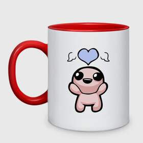 Кружка двухцветная с принтом The binding of isaac Hero в городе Новоалтайск, керамика | объем — 330 мл, диаметр — 80 мм. Цветная ручка и кайма сверху, в некоторых цветах — вся внутренняя часть | binding | hero | isaac | main | герой | главный | исаак
