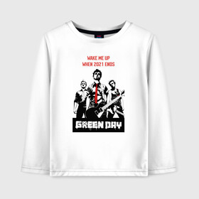 Детский лонгслив хлопок с принтом Green day: wake me up в городе Новоалтайск, 100% хлопок | круглый вырез горловины, полуприлегающий силуэт, длина до линии бедер | billie joe armstrong | green day | punk | rock | wake me up | билли джо | грин дей | панк | рок