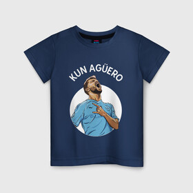 Детская футболка хлопок с принтом СЕРХИО АГУЭРО / SERGIO AGUERO в городе Новоалтайск, 100% хлопок | круглый вырез горловины, полуприлегающий силуэт, длина до линии бедер | football | manchester city | sergio leonel aguero del castillo | sport | манчестер сити | сборная аргентины. | спорт | футбол