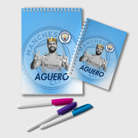 Блокнот с принтом СЕРХИО АГУЭРО SERGIO AGUERO в городе Новоалтайск, 100% бумага | 48 листов, плотность листов — 60 г/м2, плотность картонной обложки — 250 г/м2. Листы скреплены удобной пружинной спиралью. Цвет линий — светло-серый
 | Тематика изображения на принте: football | manchester city | sergio leonel aguero del castillo | sport | манчестер сити | сборная аргентины. | спорт | футбол