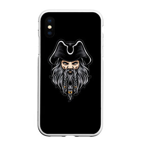Чехол для iPhone XS Max матовый с принтом Морской Капитан Чёрная Борода в городе Новоалтайск, Силикон | Область печати: задняя сторона чехла, без боковых панелей | грабитель | злодей | капитан | пират | пираты | разбойник