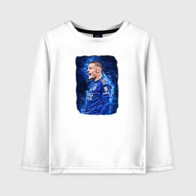 Детский лонгслив хлопок с принтом Джейми Варди Jamie Vardy в городе Новоалтайск, 100% хлопок | круглый вырез горловины, полуприлегающий силуэт, длина до линии бедер | jamie vardy | king power | lester city | англия | британия | джейми варди | известные личности | лестер сити | мужчинам | спорт | спортсмены | футбол | футболист | хобби | эмоции
