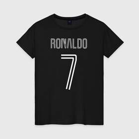 Женская футболка хлопок с принтом Ronaldo 7 номер на груди в городе Новоалтайск, 100% хлопок | прямой крой, круглый вырез горловины, длина до линии бедер, слегка спущенное плечо | 7 | champion | cr7 | cristiano ronaldo | fifa | football | football club | juventus | soccer | uefa | игра | криштиану роналду | лига чемпионов | реал мадрид | сборная португалии | спорт | уефа | фифа | фк | футбол | футболь