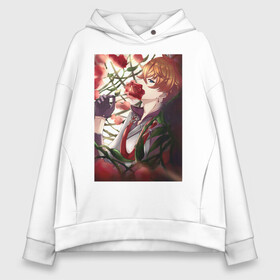 Женское худи Oversize хлопок с принтом Tartaglia fan art в городе Новоалтайск, френч-терри — 70% хлопок, 30% полиэстер. Мягкий теплый начес внутри —100% хлопок | боковые карманы, эластичные манжеты и нижняя кромка, капюшон на магнитной кнопке | art | fanart | game | genshin | impact | tartaglia | арт | тарталья | фан