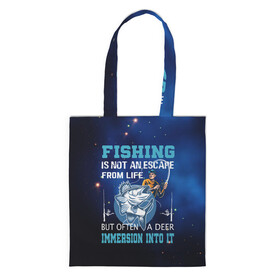 Шоппер 3D с принтом FISHING PLANET Рыбалка в городе Новоалтайск, 100% полиэстер | Плотность: 200 г/м2; Размер: 34×35 см; Высота лямок: 30 см | fish | карп | лето | отдых | поклев | рыба | рыбалка | рыболов | спиннинг | удилище | удочка