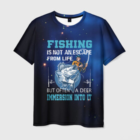 Мужская футболка 3D с принтом FISHING PLANET Рыбалка в городе Новоалтайск, 100% полиэфир | прямой крой, круглый вырез горловины, длина до линии бедер | fish | карп | лето | отдых | поклев | рыба | рыбалка | рыболов | спиннинг | удилище | удочка