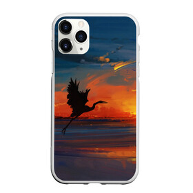 Чехол для iPhone 11 Pro Max матовый с принтом Прибрежный закат в городе Новоалтайск, Силикон |  | журавль | закат | закат на пляже | море | пляж | прибрежный закат