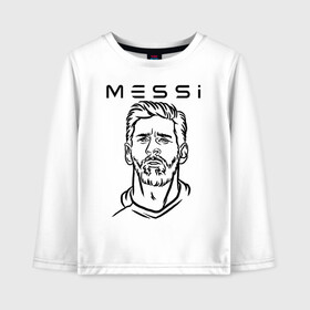 Детский лонгслив хлопок с принтом MESSI черные силуэт в городе Новоалтайск, 100% хлопок | круглый вырез горловины, полуприлегающий силуэт, длина до линии бедер | argentina | barca | barcelona | fc barcelona | lionel messi | spain | sport | uefa | аргентина | барса | барселона | золотой мяч | игрок | испания | камп ноу | лео месси | лионель месси | мяч | спорт | тренер | уефа 
