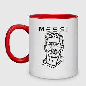 Кружка двухцветная с принтом MESSI черные силуэт в городе Новоалтайск, керамика | объем — 330 мл, диаметр — 80 мм. Цветная ручка и кайма сверху, в некоторых цветах — вся внутренняя часть | Тематика изображения на принте: argentina | barca | barcelona | fc barcelona | lionel messi | spain | sport | uefa | аргентина | барса | барселона | золотой мяч | игрок | испания | камп ноу | лео месси | лионель месси | мяч | спорт | тренер | уефа 