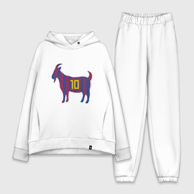Женский костюм хлопок Oversize с принтом Messi   Greatest в городе Новоалтайск,  |  | argentina | barca | barcelona | football | lionel | messi | spain | sport | аргентина | барса | барселона | гол | золотой мяч | игрок | испания | камп ноу | лионель | месси | мяч | спорт | тренер | футбол | чемпион |